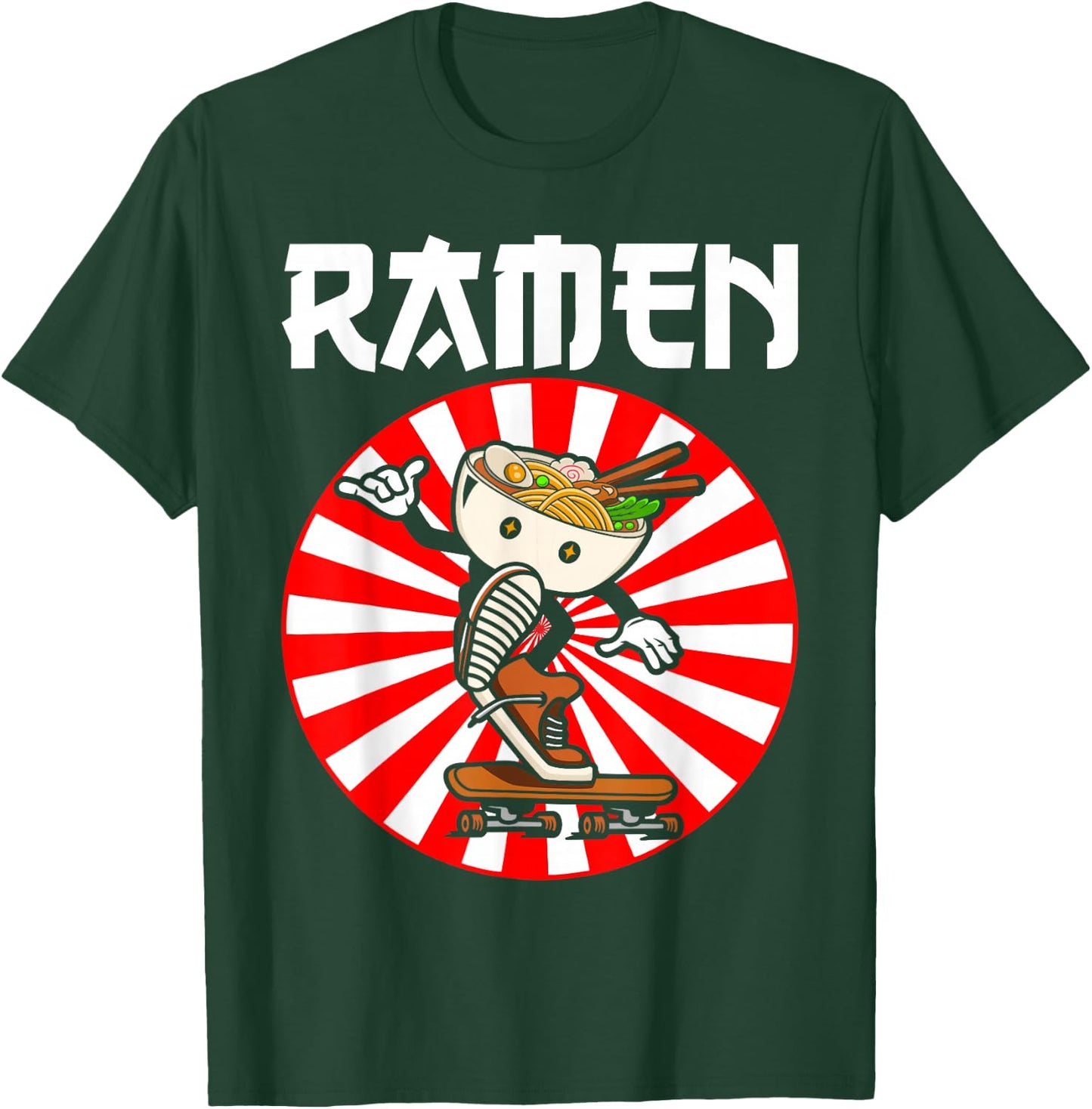 Cute Ramen Skater Kawaii Anime Skateboard Lover Teens T-Shirt - T-Shirt | Forest