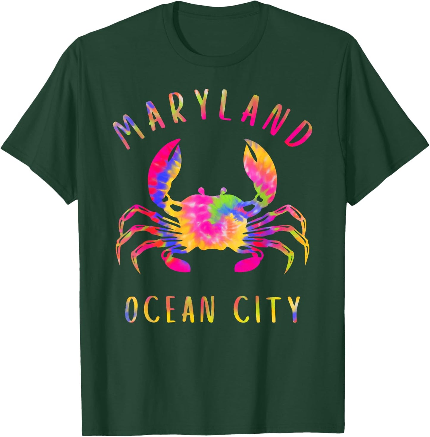 Ocean City Blue Crab Tie dye Maryland Maryland Vacation T-Shirt - T-Shirt | Forest