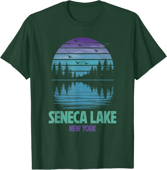 Seneca Lake New York Outdoors Vintage T-Shirt - T-Shirt | Forest