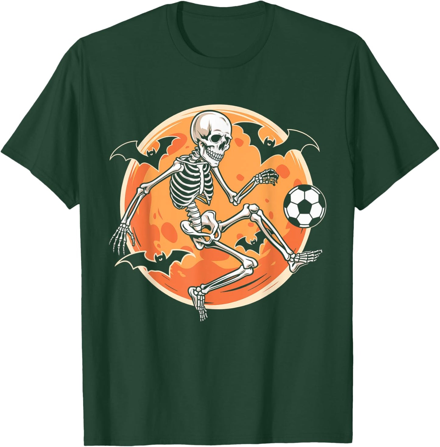 Soccer Skeleton Halloween Men Boys Soccer Player Funny T-Shirt - T-Shirt | Forest