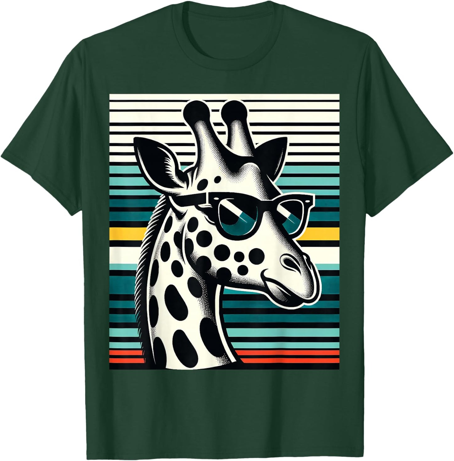 Funny Giraffe Vintage Sunglasses African Animal Lover T-Shirt - T-Shirt | Forest