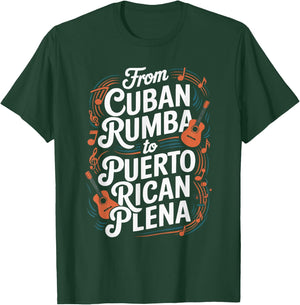 Half Cuban Half Puerto Rican Country Puerto Rico Flag Cuba T-Shirt - T-Shirt | Forest
