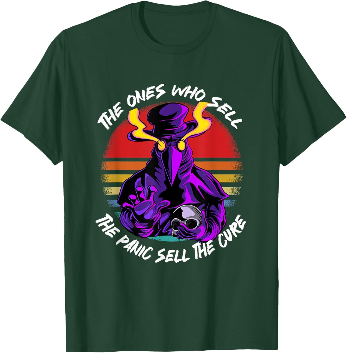 The Ones Who Sell The Panic Sell The Cure plague doctor mask T-Shirt - T-Shirt | Forest
