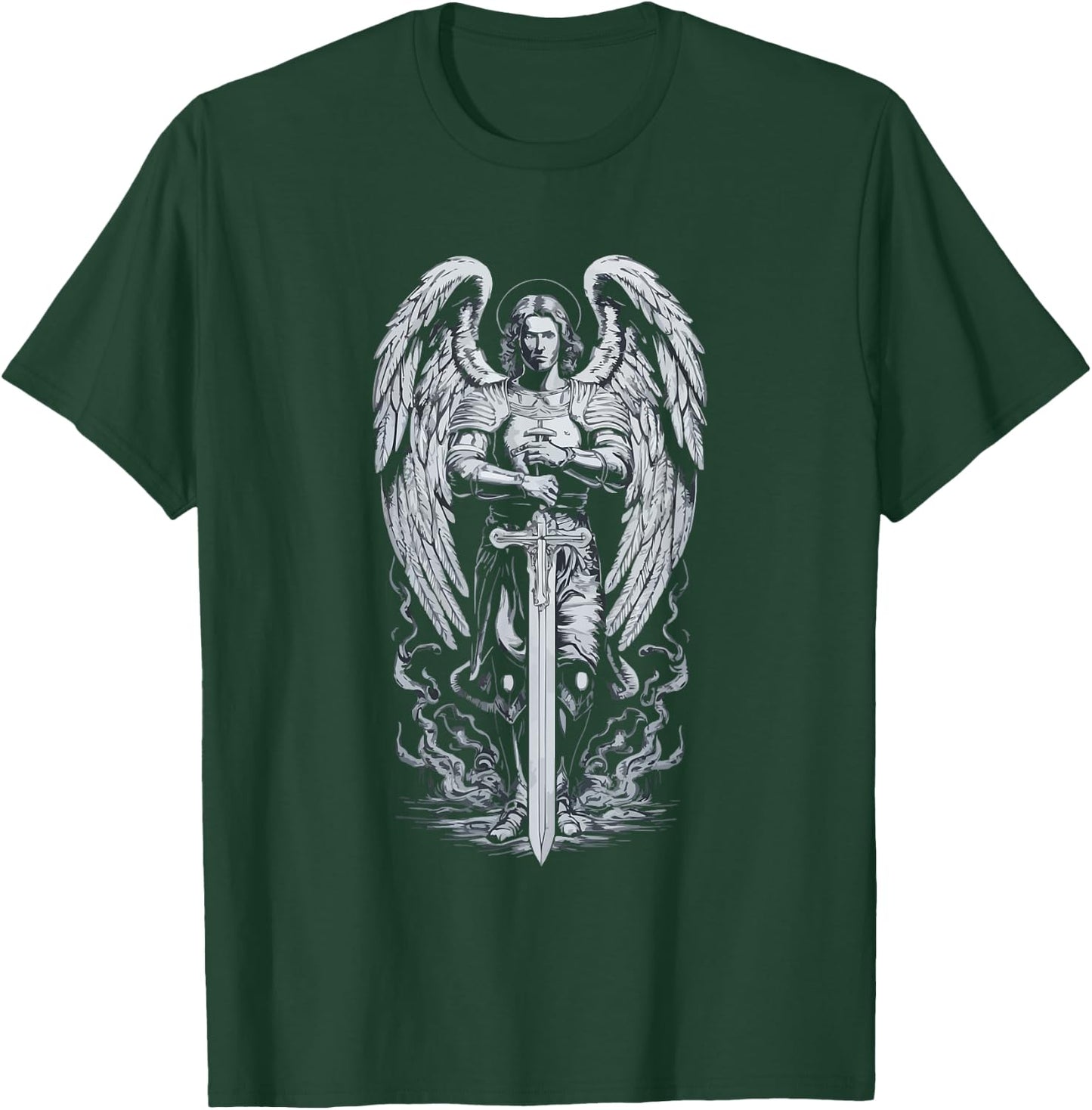 Archangel Catholic Religion Christianity Guardian Angel T-Shirt - T-Shirt | Forest