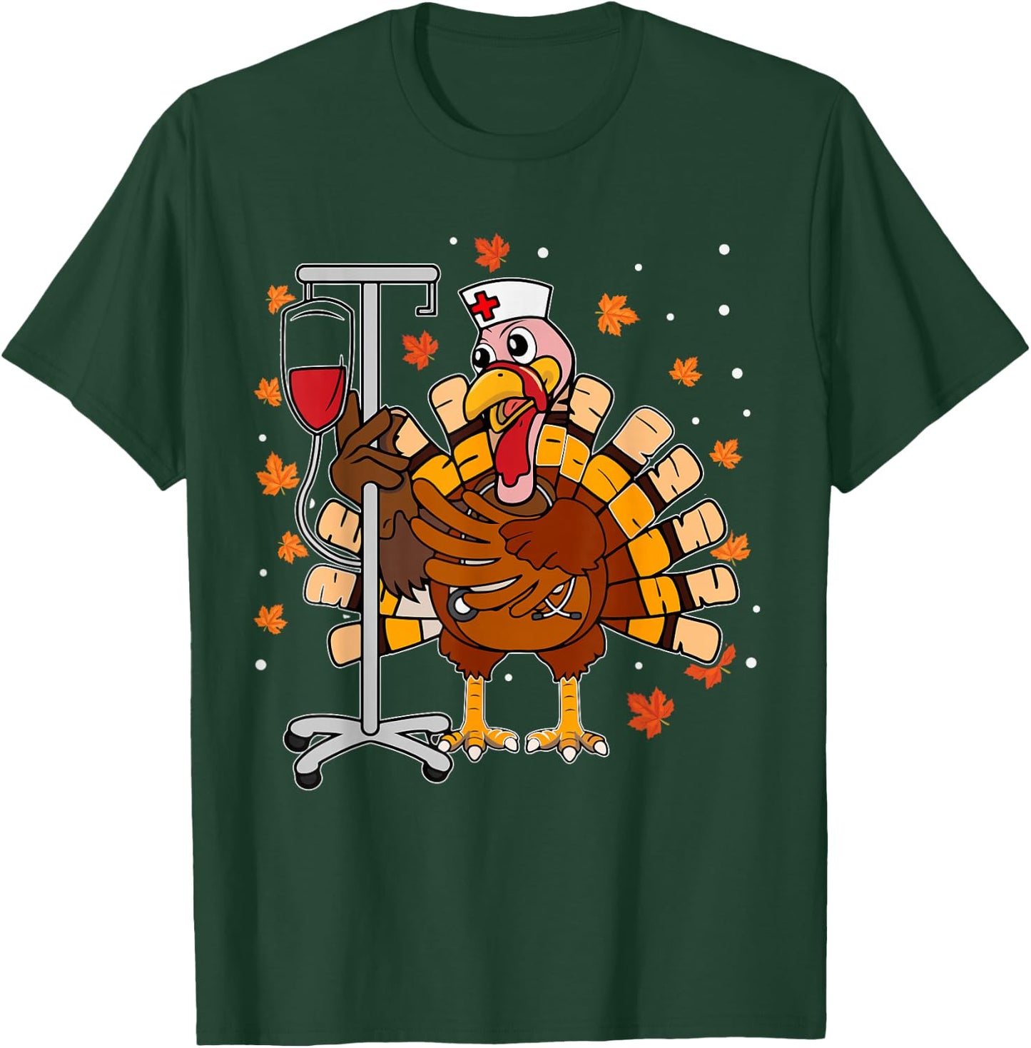 Thanksgiving Nurse Shirt Funny Turkey Scrub Gifts For Nurses T-Shirt - T-Shirt | Forest