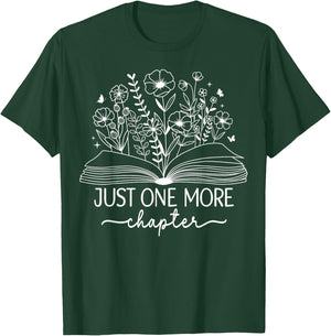Just One More Chapter Bookish Book Reading Botanical Book T-Shirt - T-Shirt | Forest