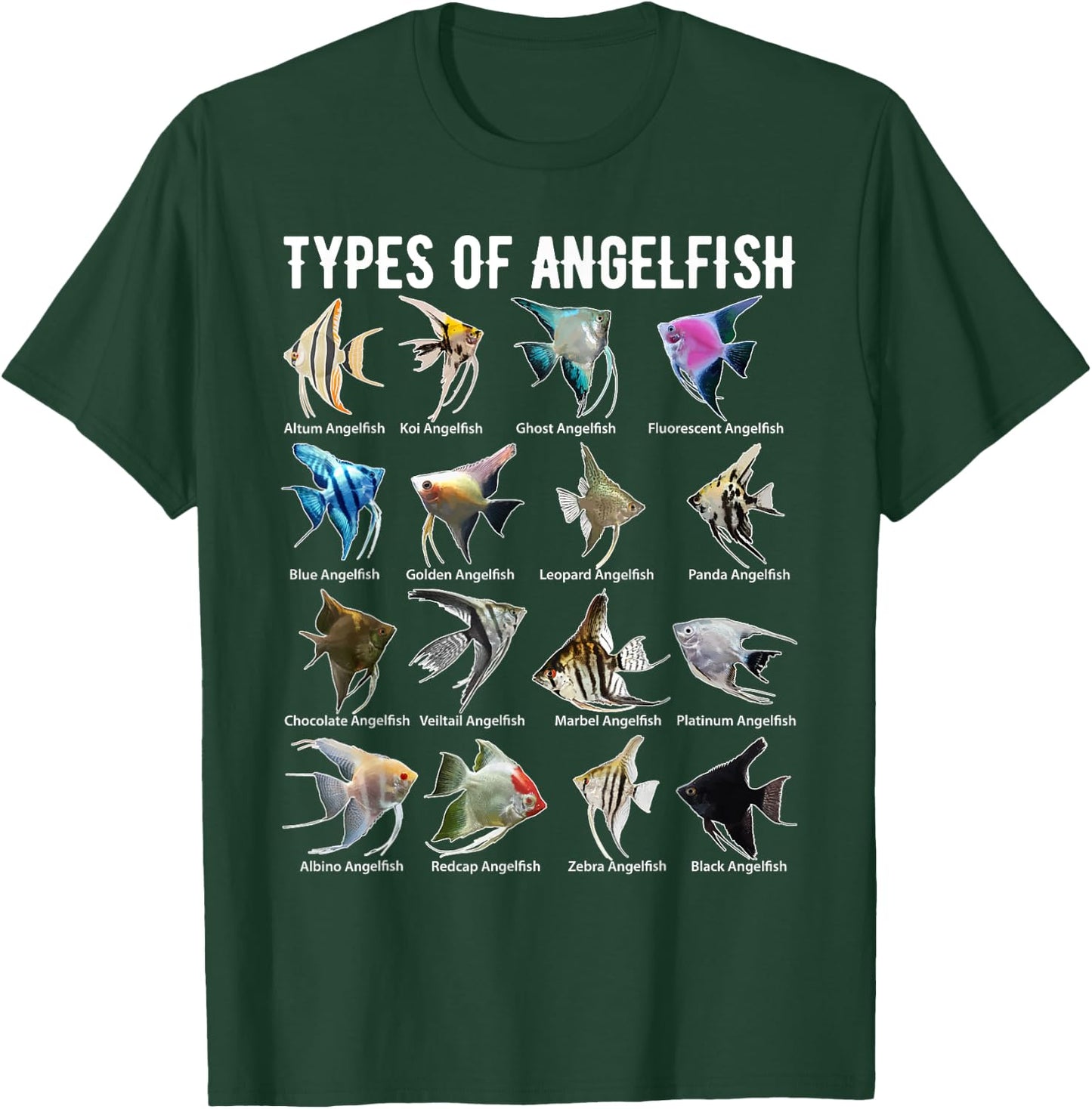 Types of Angelfish Shirt Angel Fish Fresh Water Aquarium T-Shirt - T-Shirt | Forest