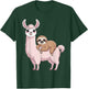 Sloth Riding Llama Funny Llama Women Kids T-Shirt - T-Shirt | Forest