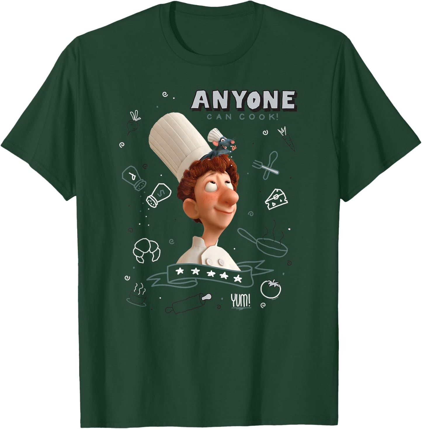 Disney Pixar Ratatouille Remy & Linguini Anyone Can Cook , blue T-Shirt - T-Shirt | Forest