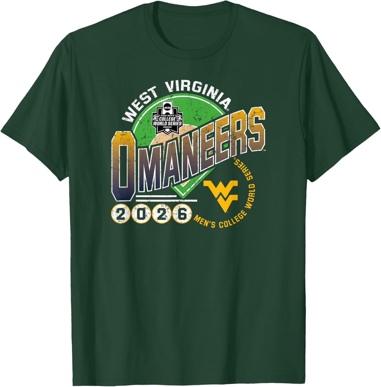 West Virginia Mountaineers CWS Baseball 2026 Omaneers Retro T-Shirt - T-Shirt | Forest