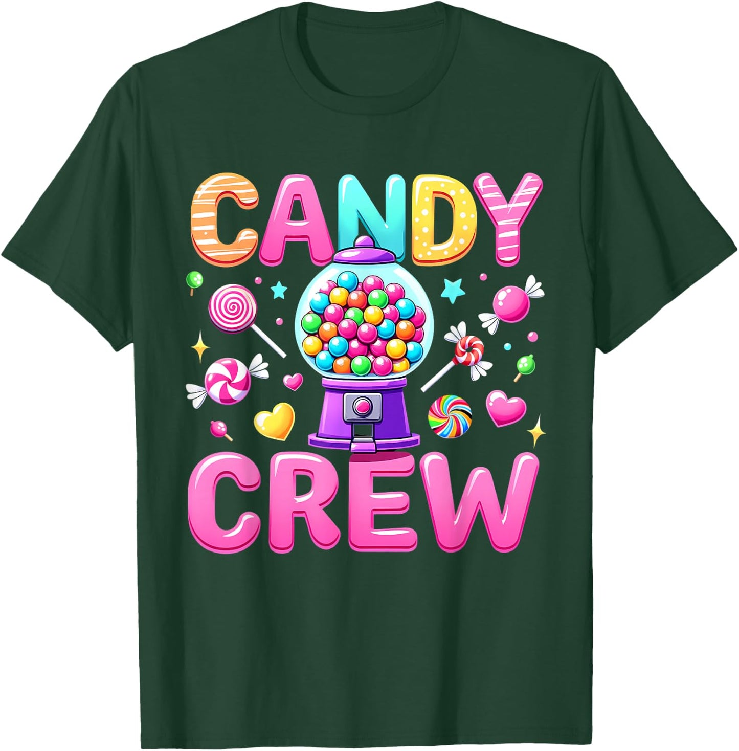 Candy Crew Decorations Sweetie Candy Squad , black T-Shirt - T-Shirt | Forest