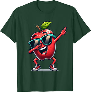 Dab Apple Dancing Dabbing Apple Fruit T-Shirt - T-Shirt | Forest