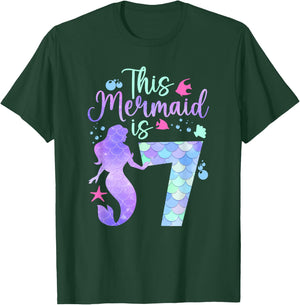 This Mermaid is 7 Birthday Girls Mermaid T-Shirt - T-Shirt | Forest