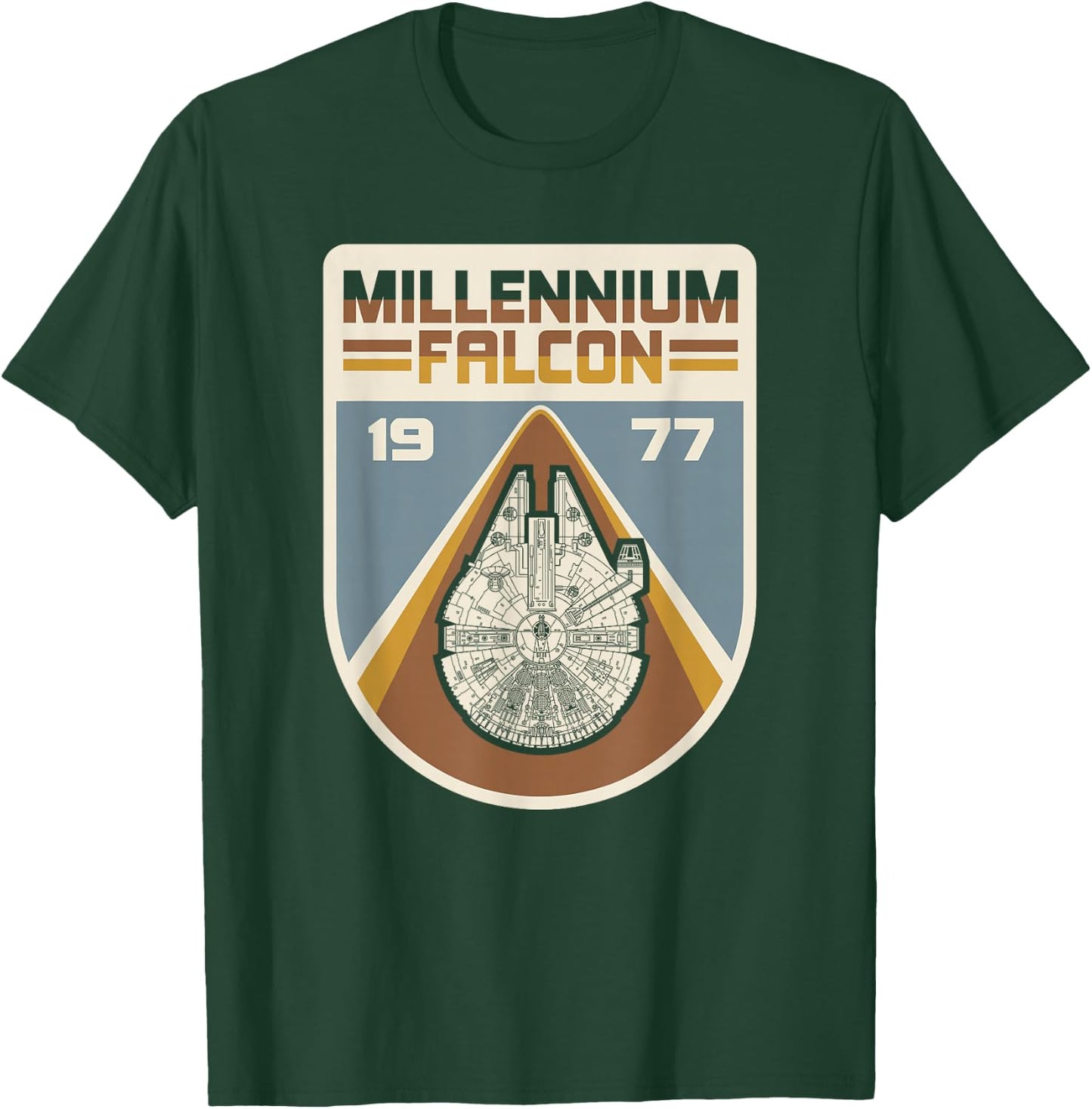 Star Wars Millennium Falcon Vintage 1977 Badge T-Shirt - T-Shirt | Forest