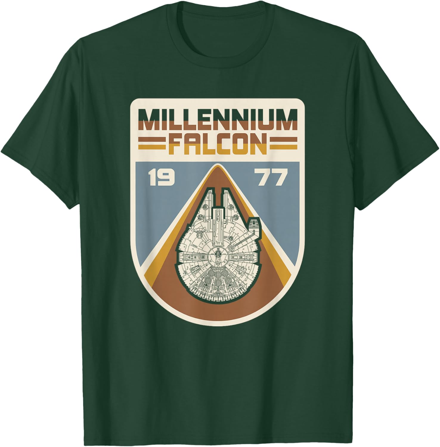 Star Wars Millennium Falcon Vintage 1977 Badge T-Shirt - T-Shirt | Forest
