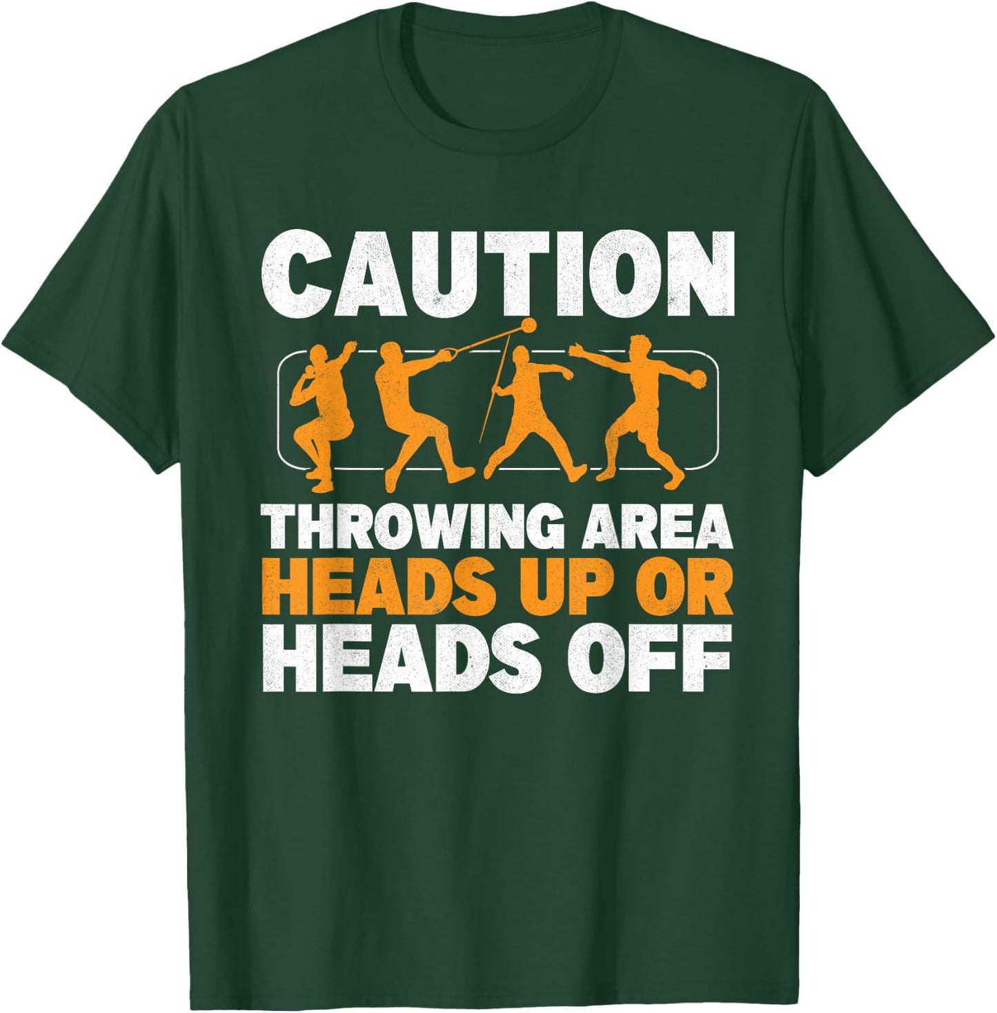 Caution Throwing Area Shot Put Track And Field Thrower T-Shirt - T-Shirt | Forest