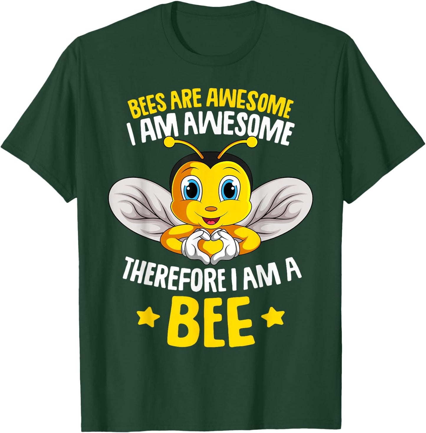 Bees Are Awesome Bumble Bee Kids Boys Girls T-Shirt - T-Shirt | Forest