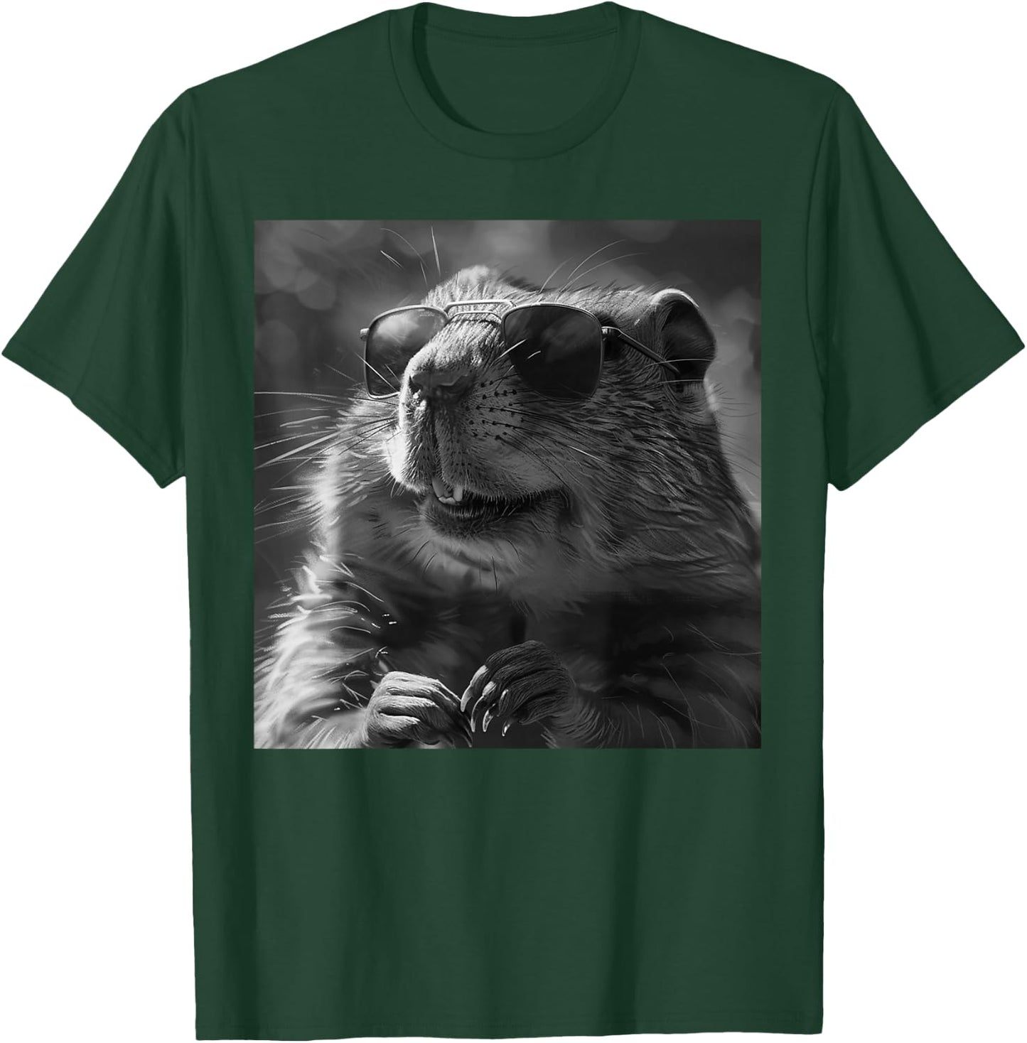 Groundhog Cheekily Laughs, Funny Animal, Groundhog Funny , Black, S T-Shirt - T-Shirt | Forest