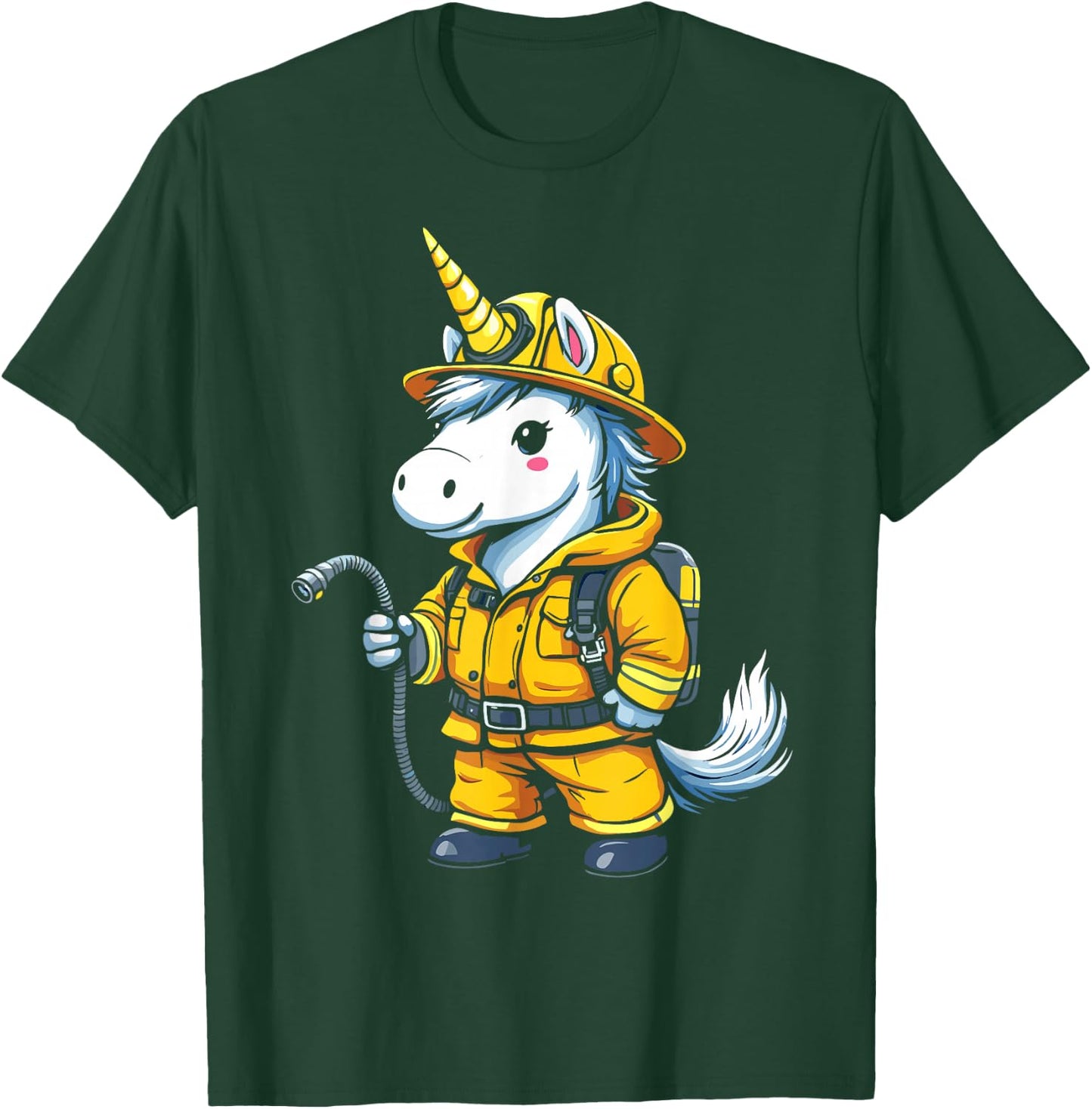 Firefighter Unicorn T-Shirt - T-Shirt | Forest