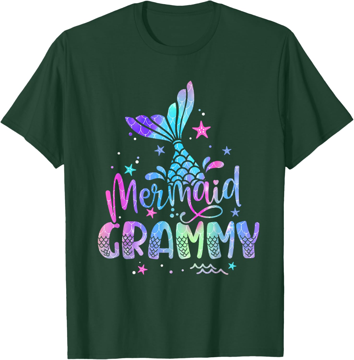 Mermaid Grammy Women Family Matching 1st Birthday T-Shirt - T-Shirt | Forest