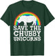 SAVE THE CHUBBY UNICORNS Gift Rhino Conservation Rainbow T-Shirt - T-Shirt | Forest