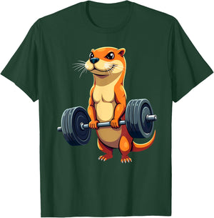 Workout Gym Otter Deadlift Weightlifting T-Shirt - T-Shirt | Forest