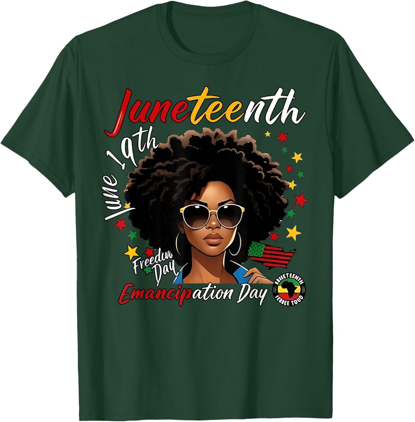 Juneteenth Emancipation Day Black June 19th 1865 Men Women T-Shirt - T-Shirt | Forest