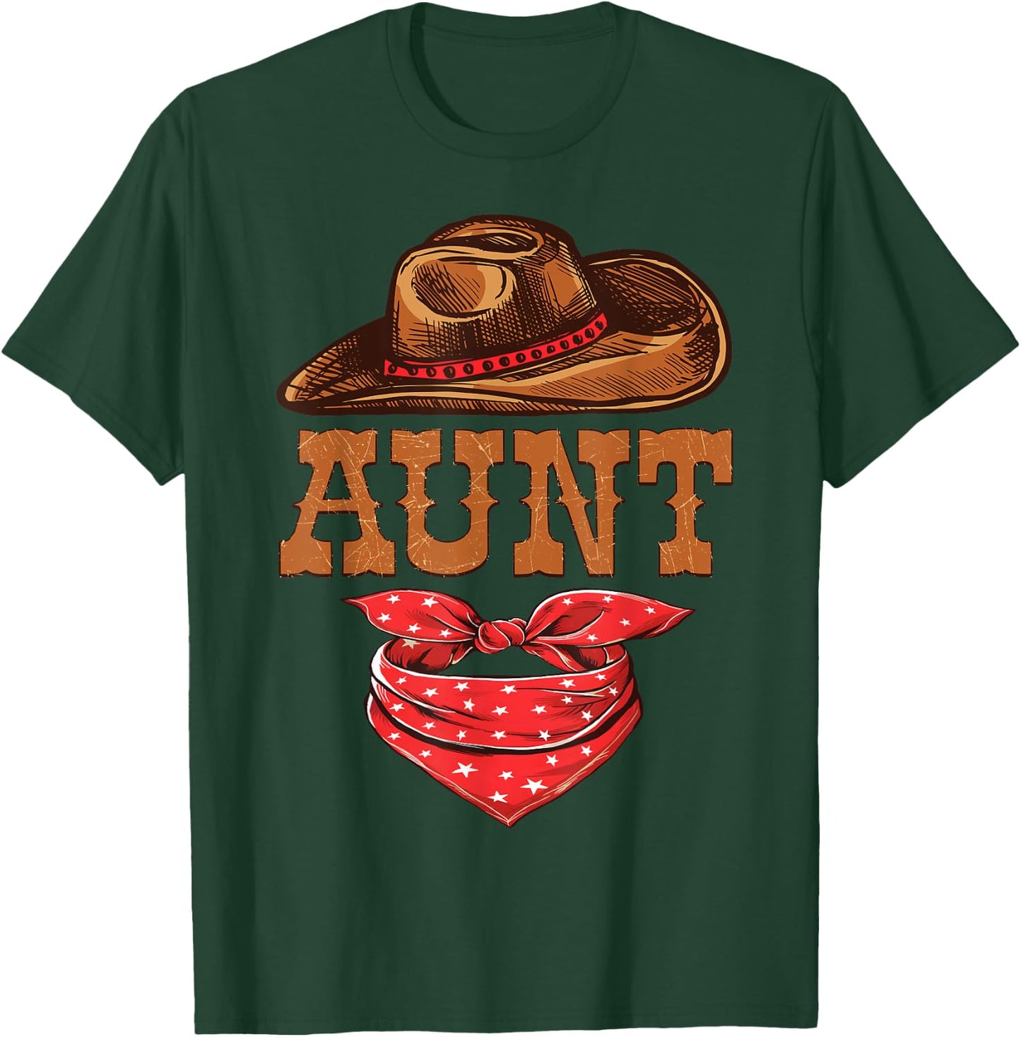 Aunt Western Birthday Cowboy Cowgirl Family Matching T-Shirt - T-Shirt | Forest