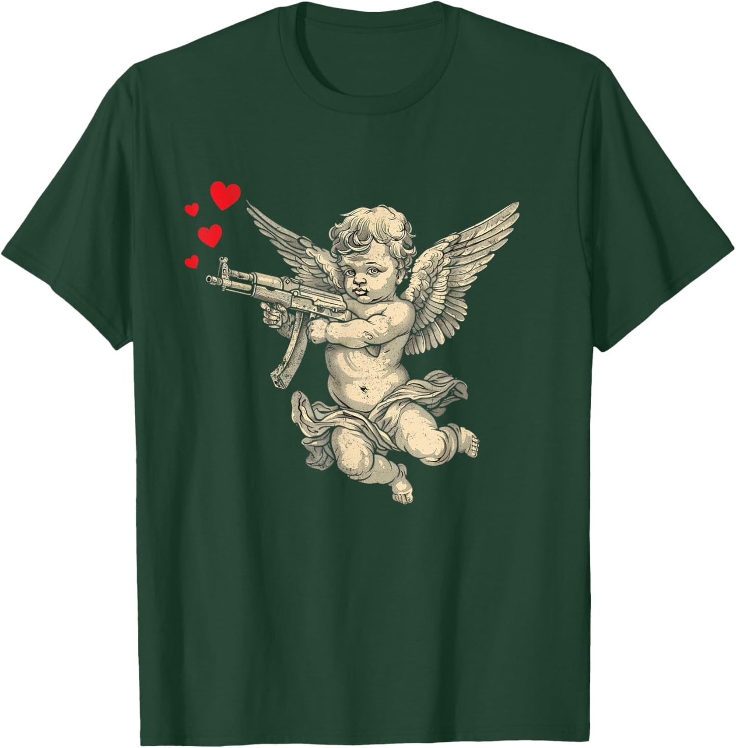 Cherub Angel Cupid Vintage Aesthetic Sarcastic Valentines T-Shirt - T-Shirt | Forest