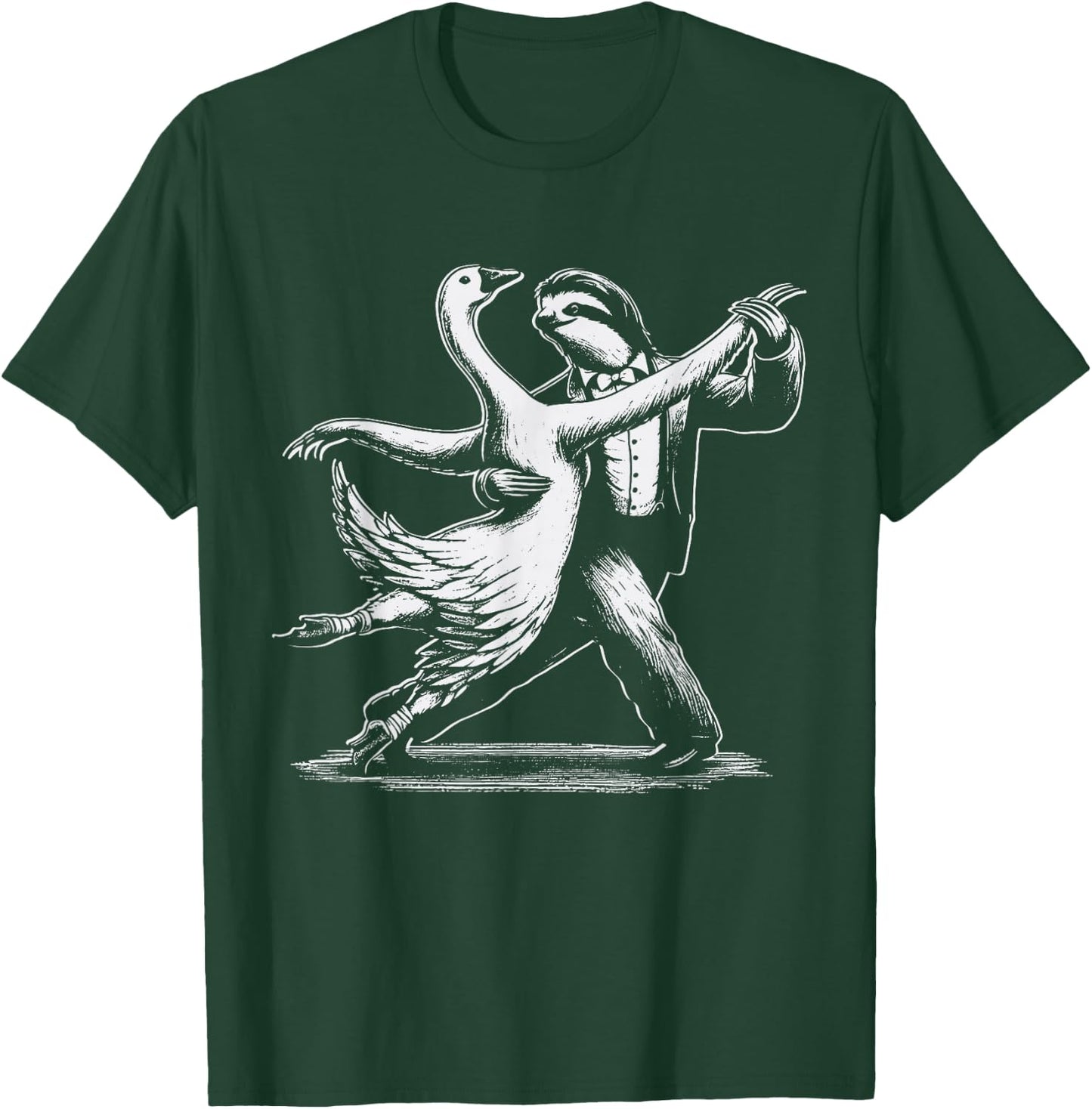 Cute Sloth and Goose Tango Dancing Dancer Gift Men Women Kid T-Shirt - T-Shirt | Forest