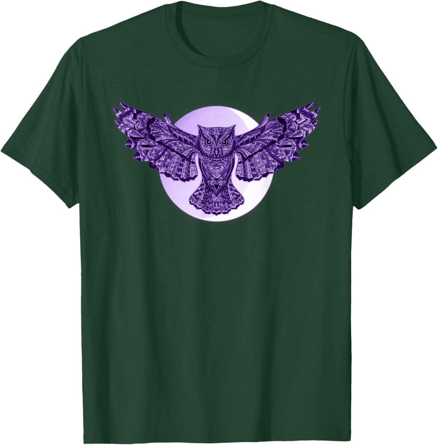 Purple Owl Full Moon for Owl-Lovers Owl Totem T-Shirt - T-Shirt | Forest