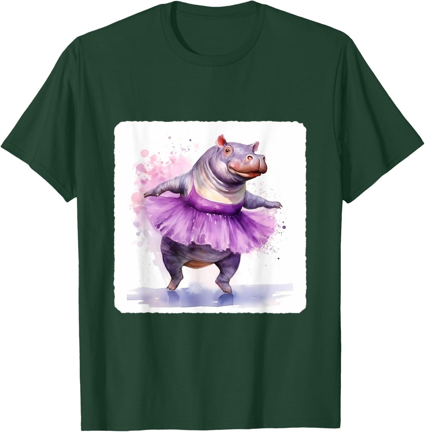 Hippo In A Tutu Dancing Ballet. Performance By Hippo In Tutu T-Shirt - T-Shirt | Forest