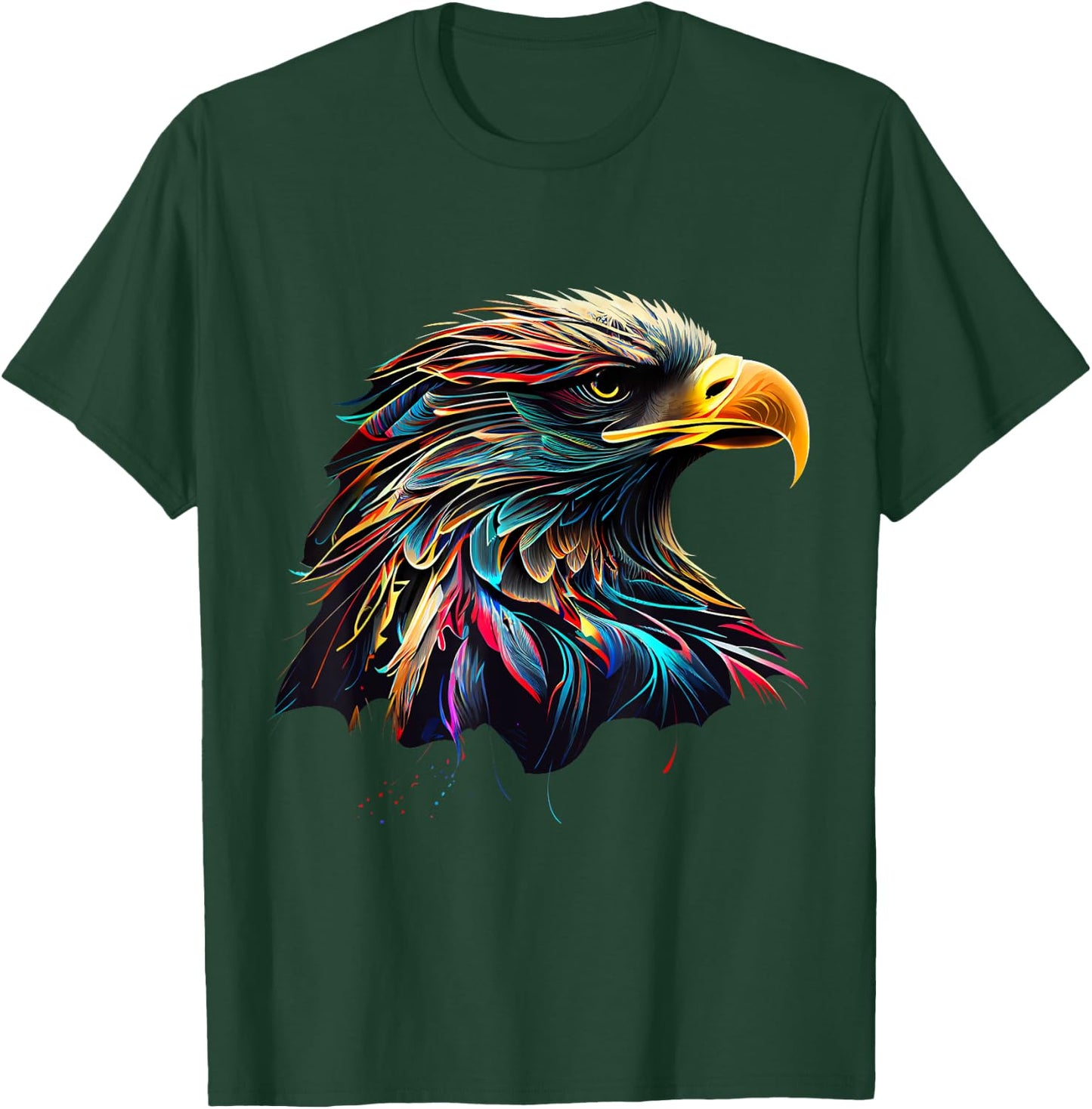American Bald Eagle Lover Designs -Adults Bald Eagle Lovers Colorful Pop Art American Bald Eagle T-Shirt - T-Shirt | Forest