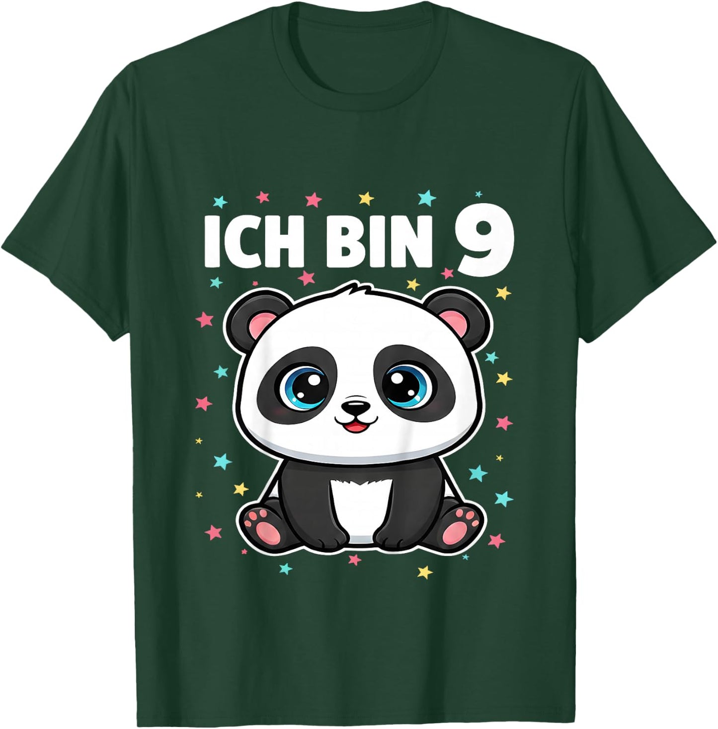 Ich Bin 9 - Süßes Panda Kindergeburtstag Junge Mädchen T-Shirt - T-Shirt | Forest