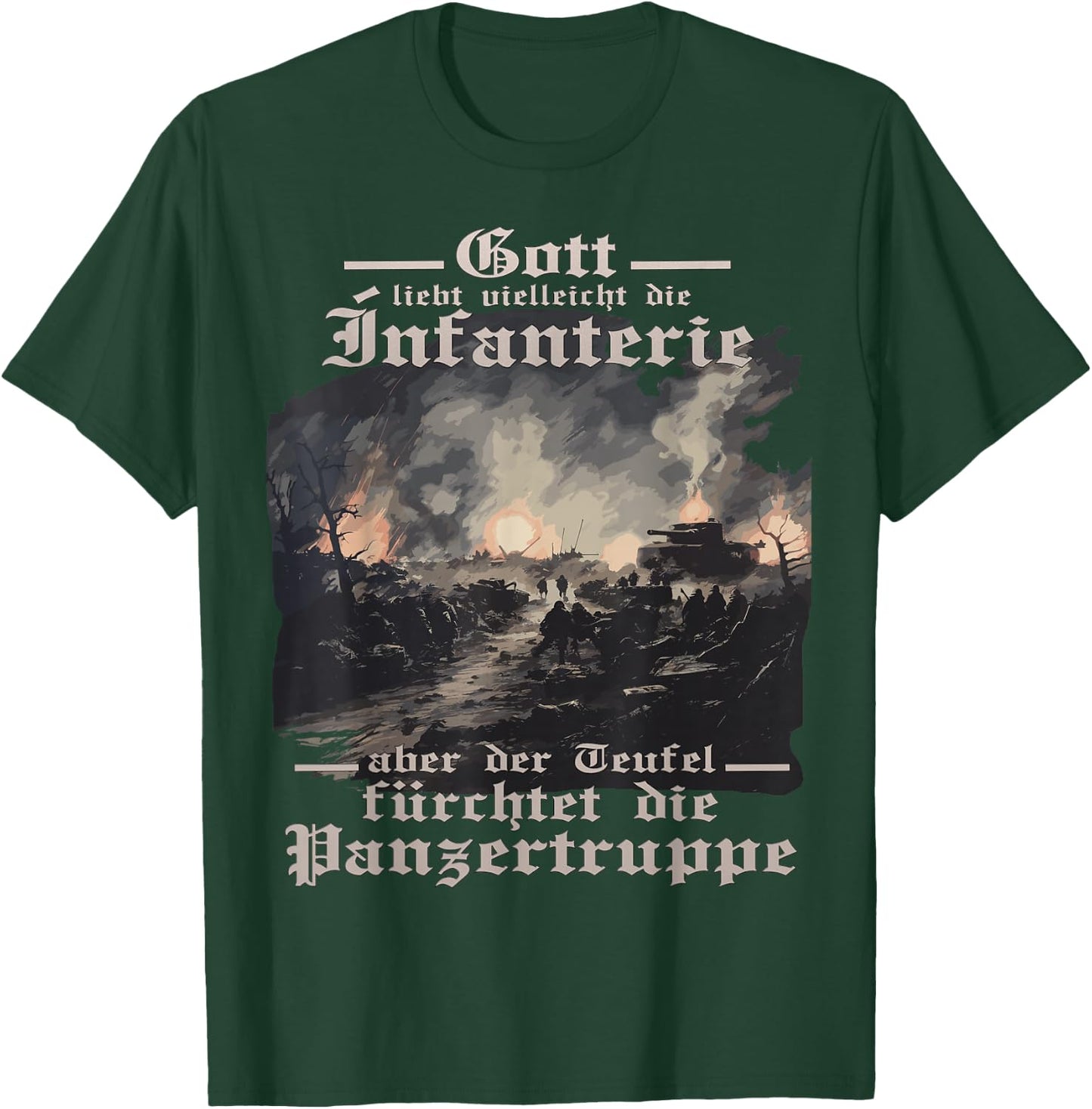 Tiger Tank Dystopian Tank T King Tiger Soldiers , black T-Shirt - T-Shirt | Forest