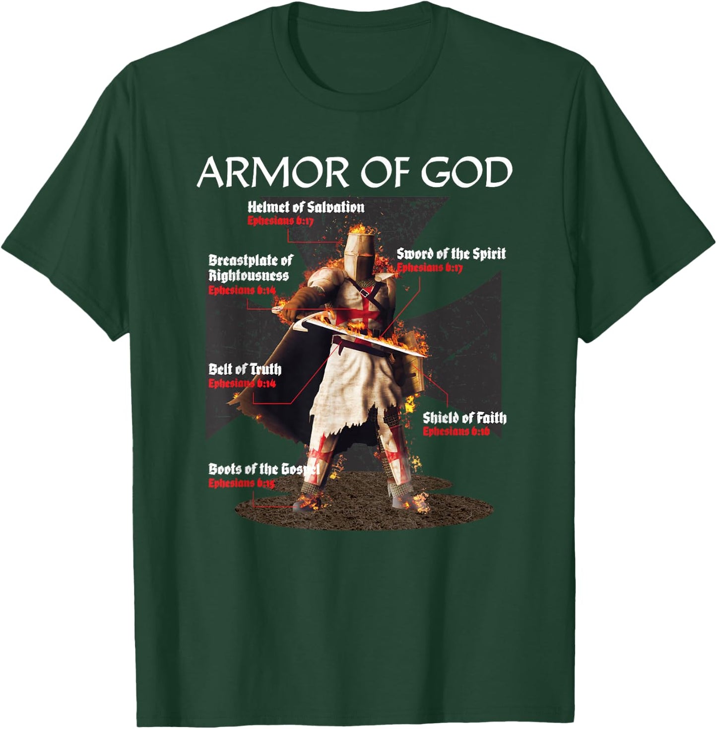 Cool Christian Graphic Religious Verse Gifts Him Men Sayings T-Shirt - T-Shirt | Forest
