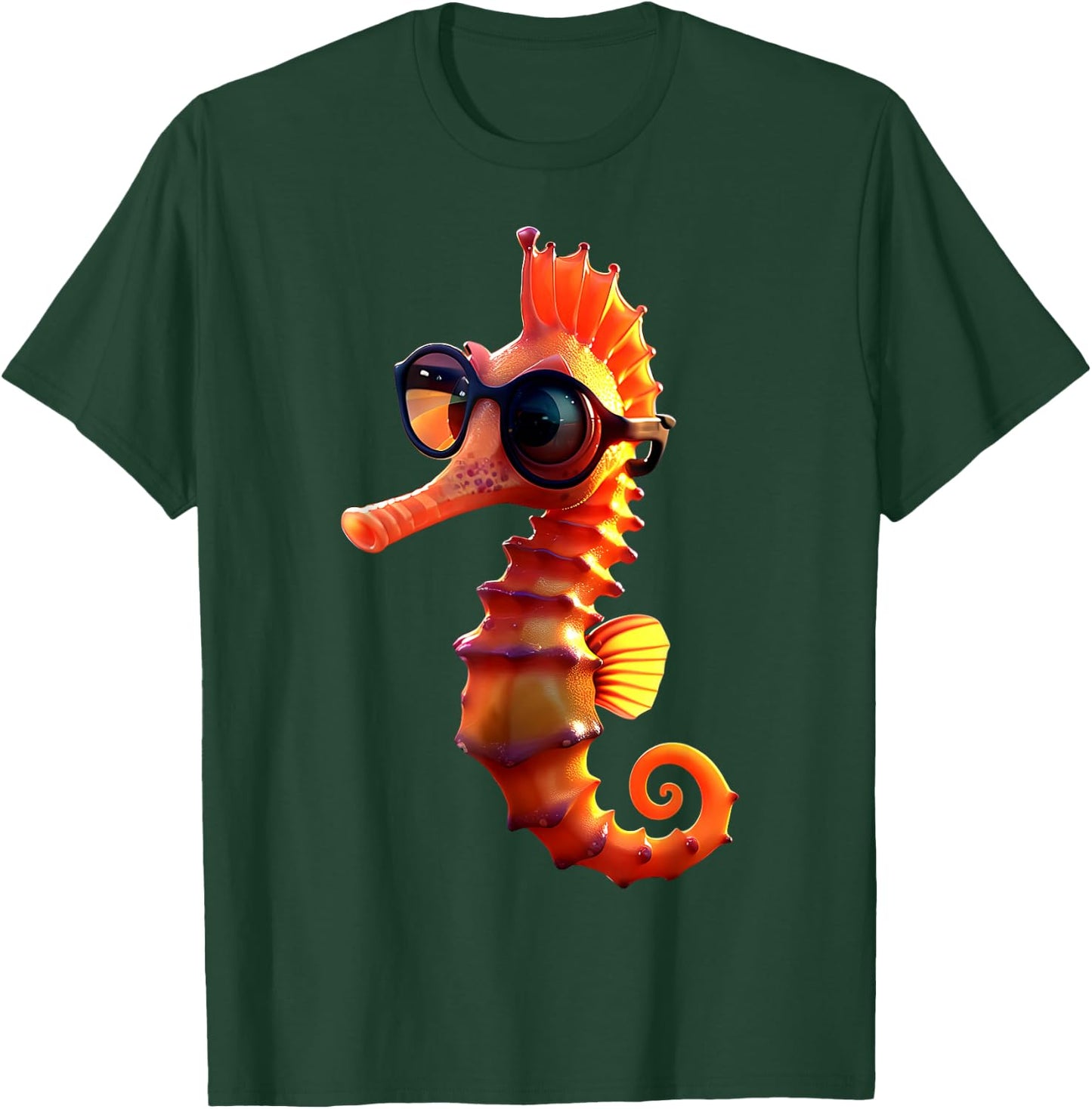Seahorse with Sunglasses Aquarist Ocean Cute Seahorse , black T-Shirt - T-Shirt | Forest
