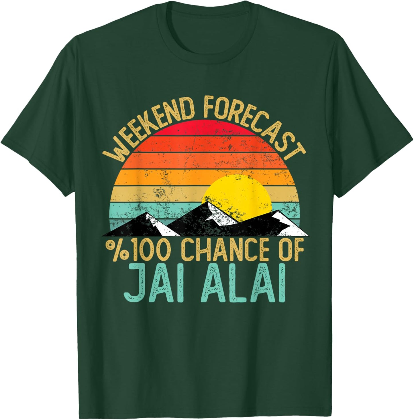 Weekend Forecast Jai Alai Shirts Funny Retro Jai Alai T-Shirt - T-Shirt | Forest