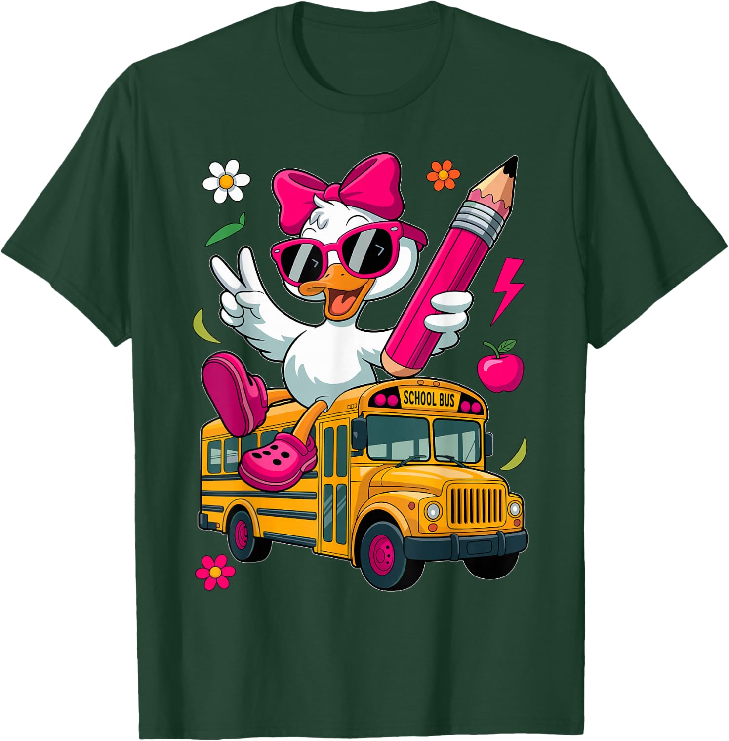 Funny Goose Back To School First Day Of School Girls Boys T-Shirt - T-Shirt | Forest