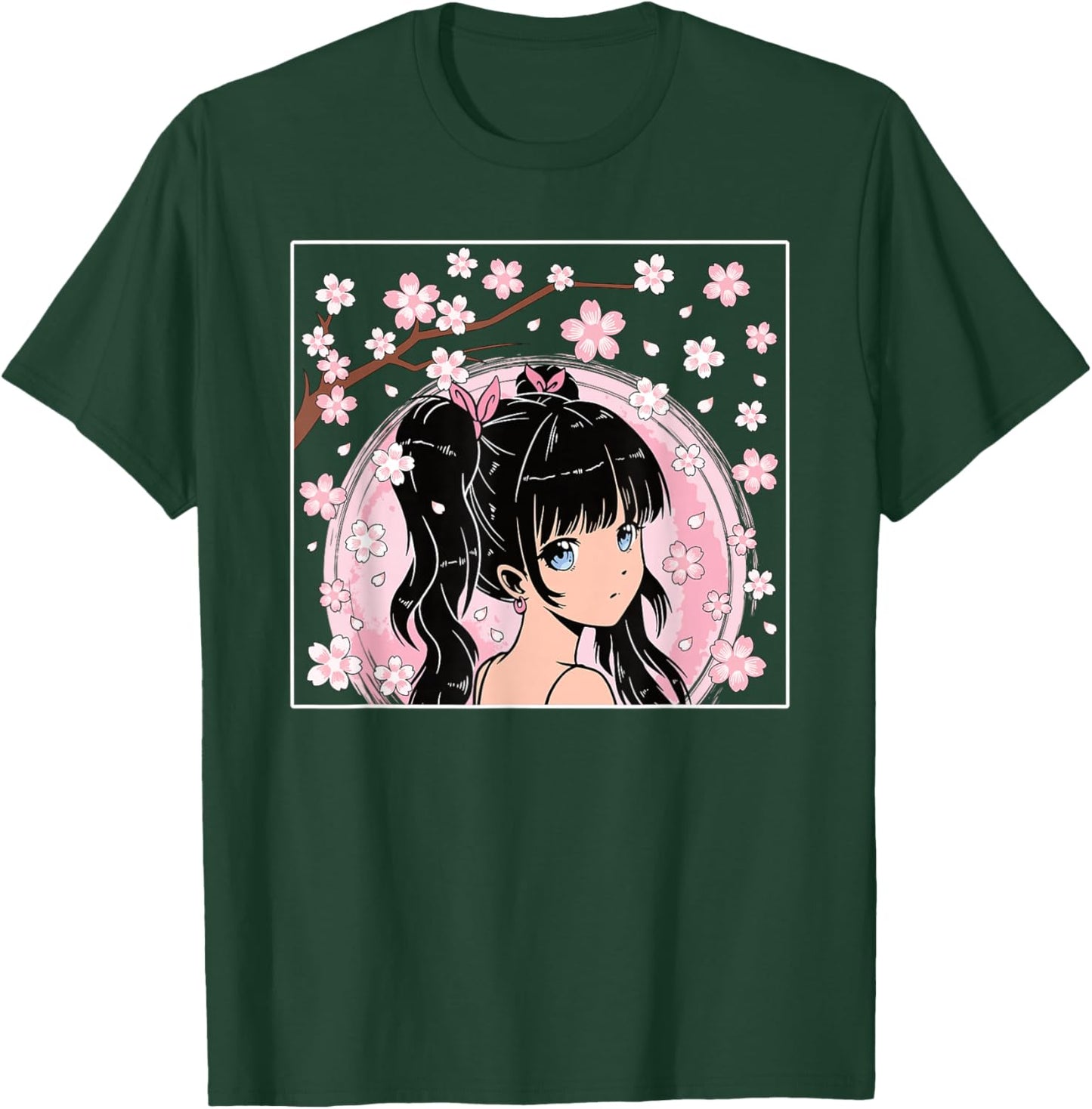 Japanisches Anime Mädchen Otaku Kirschblüte Sakura Damen T-Shirt - T-Shirt | Forest