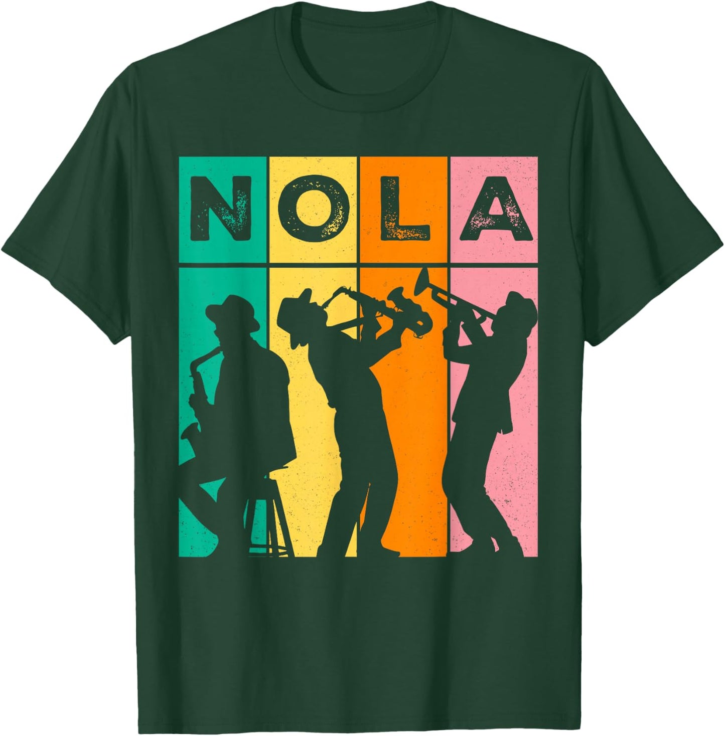Vintage NOLA New Orleans Mardi Gras Music Carnival Festival T-Shirt - T-Shirt | Forest
