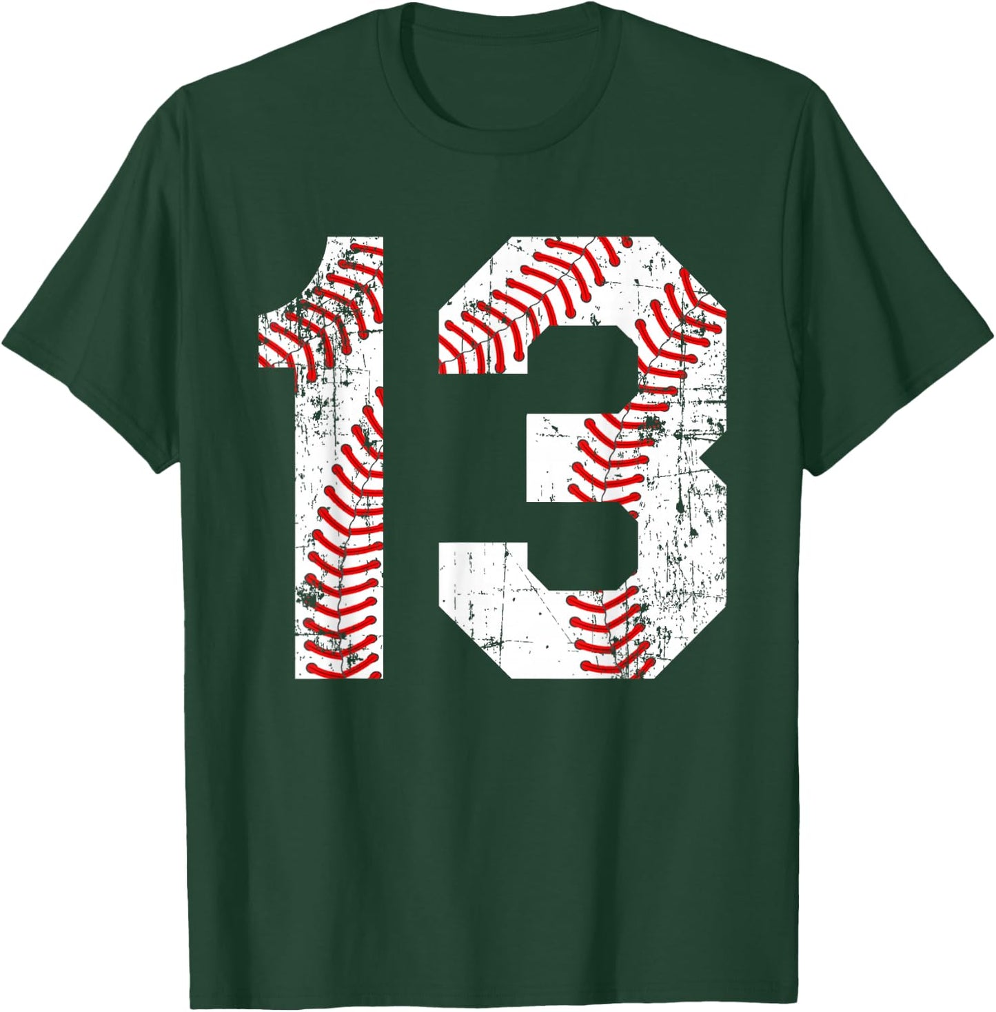 Vintage Baseball 13 Jersey Number T-Shirt - T-Shirt | Forest