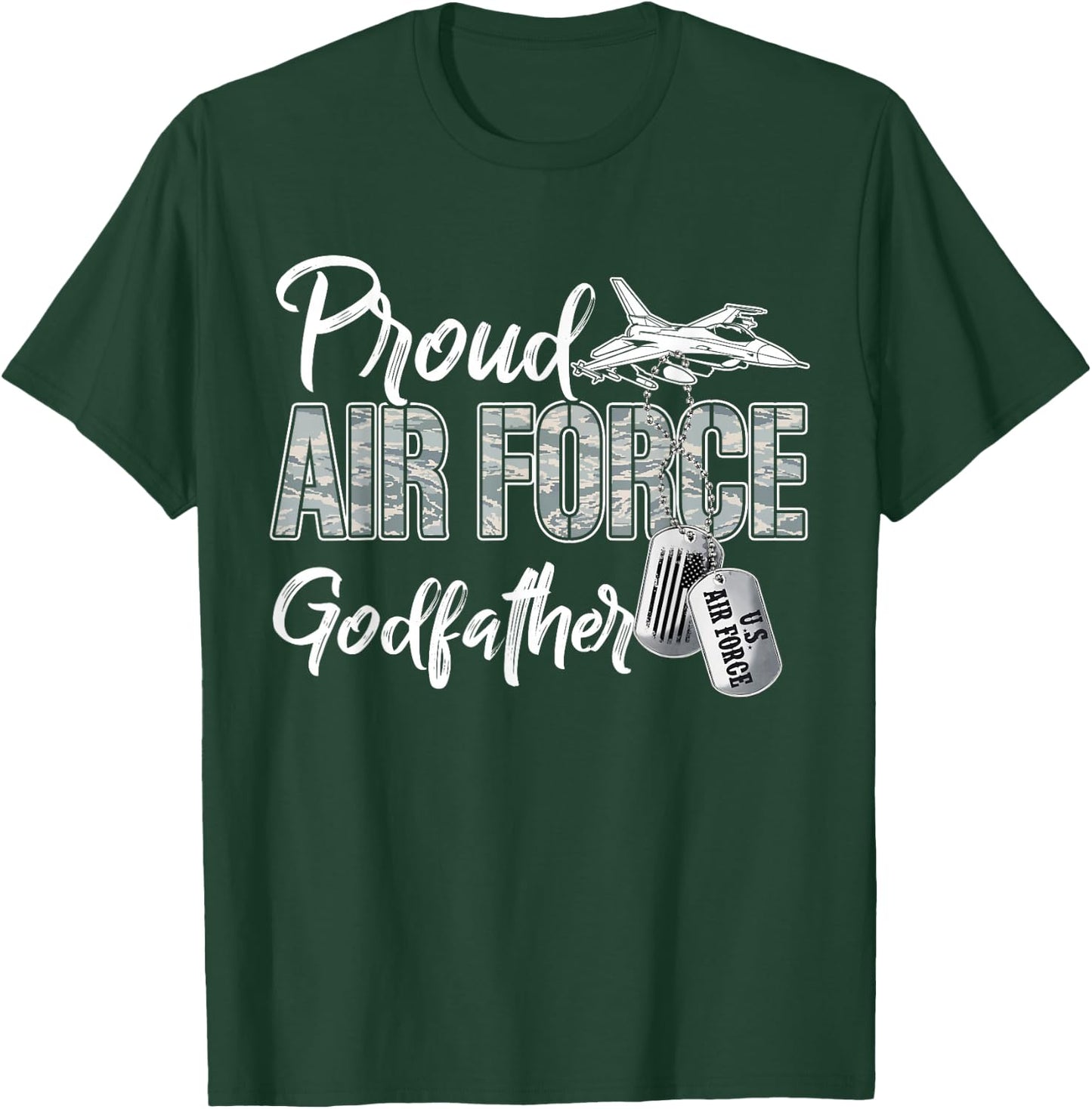 Proud Air Force Godfather US Military Family Matching T-Shirt - T-Shirt | Forest