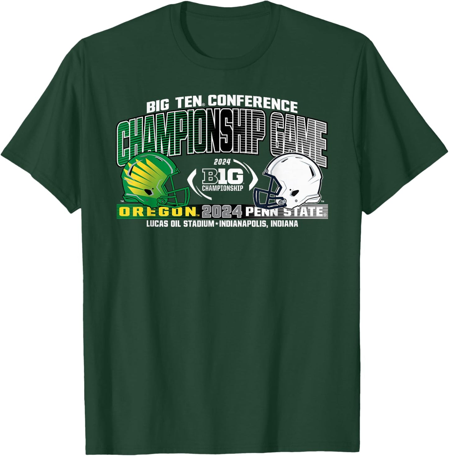 PSU Nittany Lions vs Oregon Ducks Big Ten Championship 2024 T-Shirt - T-Shirt | Forest
