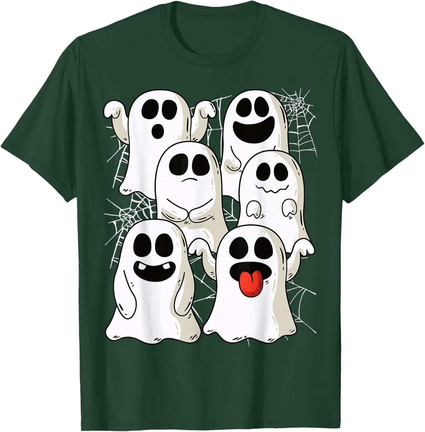 Halloween Ghost & Ghost Outfit with Spider Webs , black T-Shirt - T-Shirt | Forest
