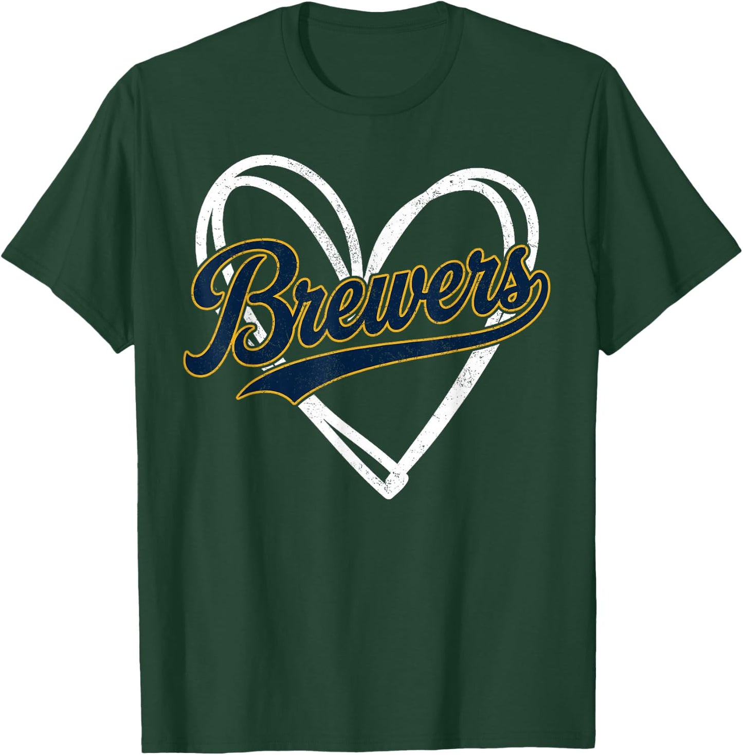 Vintage Brewers Retro Classic Heart Gifts Women Kids T-Shirt - T-Shirt | Forest