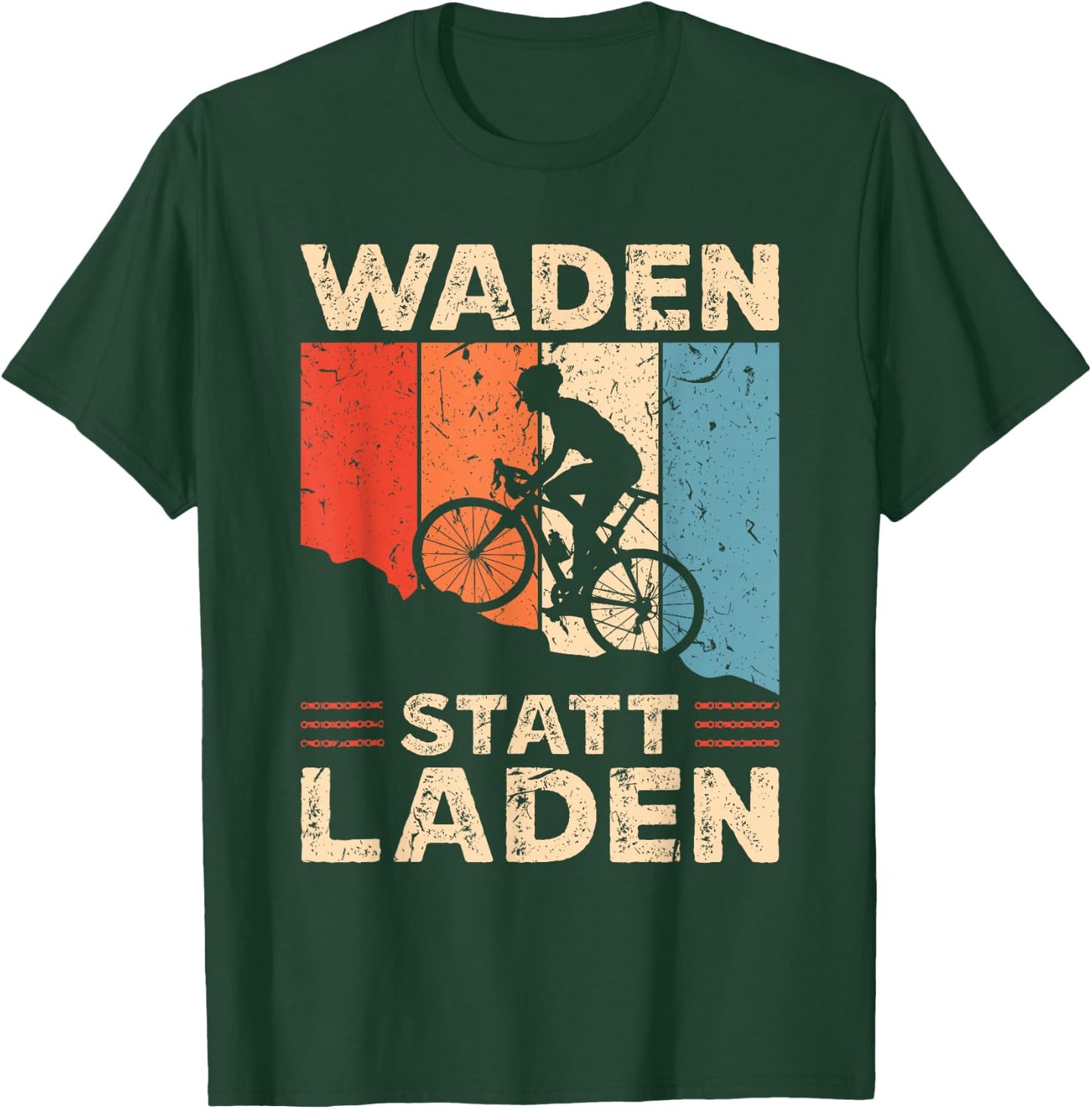 Funny Cyclist Saying Waden Instead of Shop Retro Bicycle , black T-Shirt - T-Shirt | Forest