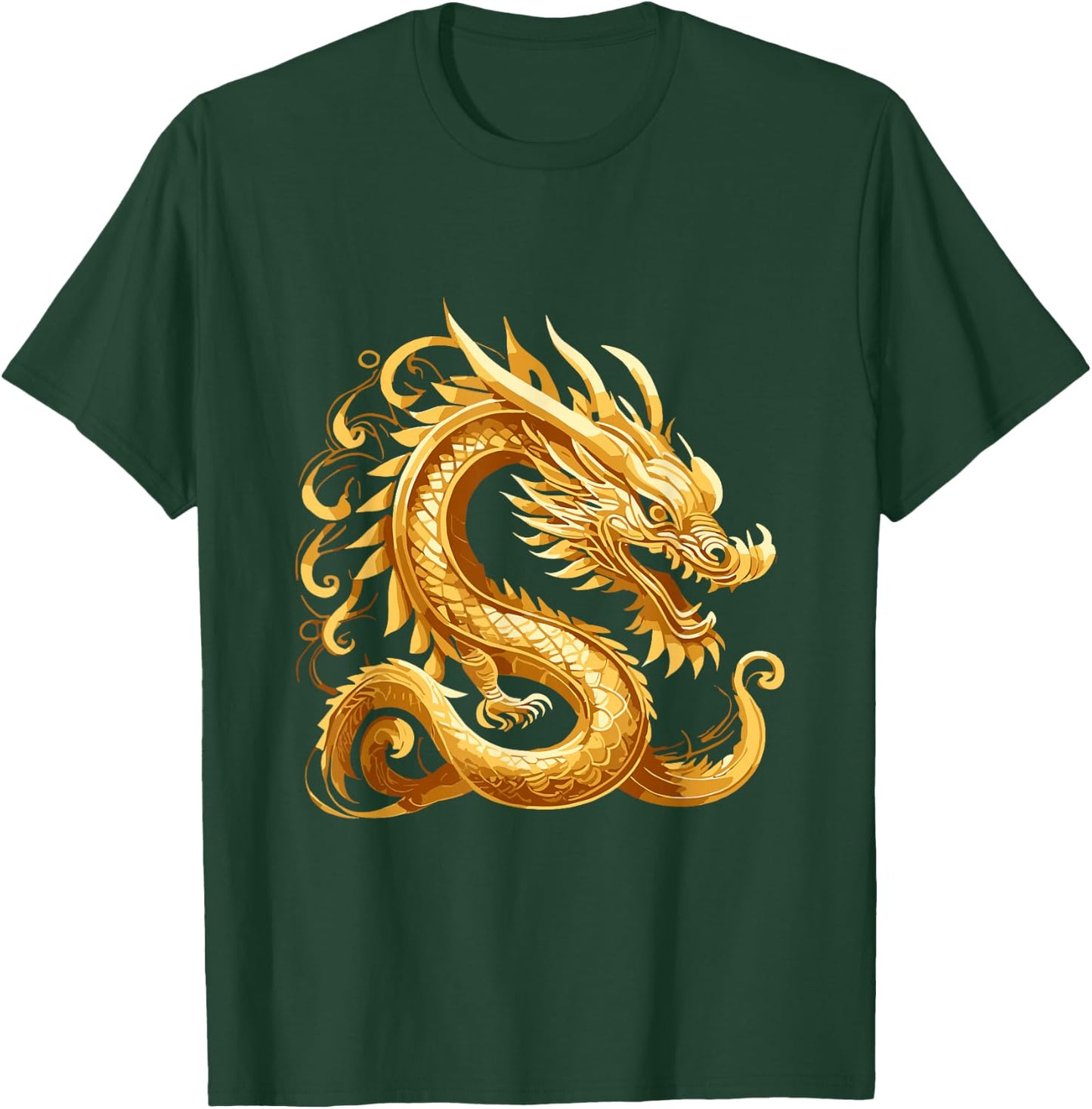 Chinese New Year Red Dragon Gold Zodiac Spring Festival Luna T-Shirt - T-Shirt | Forest