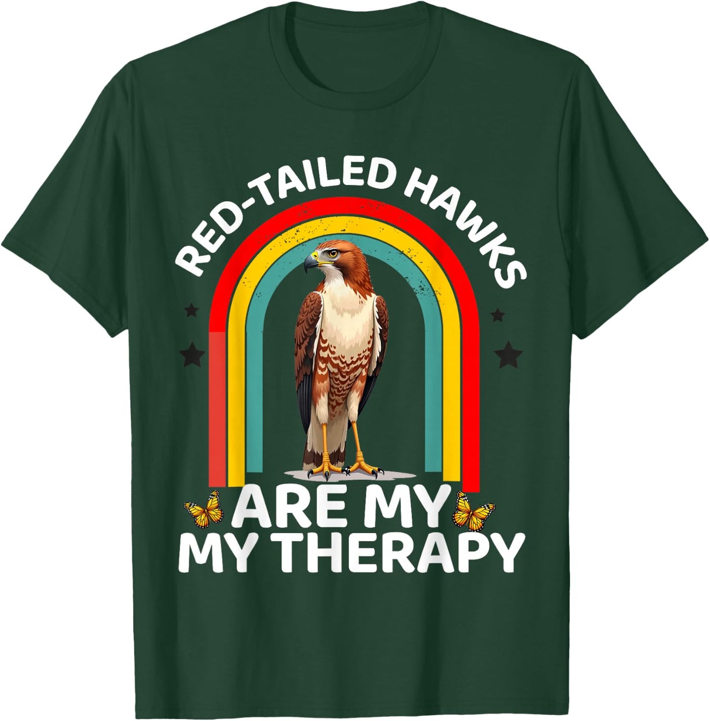 Red Tailed Hawk Chickenhawk Birdwatcher Buteo Jamaicensis T-Shirt - T-Shirt | Forest