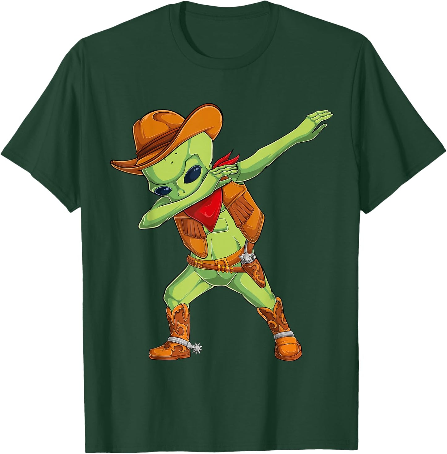 Dabbing alien cowboy costume Halloween kids UFO cosplay men T-Shirt - T-Shirt | Forest